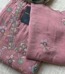 Graceful Mul Chanderi Salwar Suit  - Royal Blue