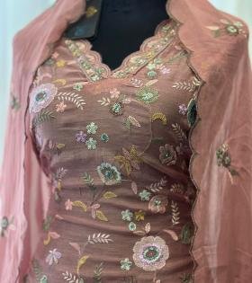 Graceful Mul Chanderi Salwar Suit  - Royal Blue