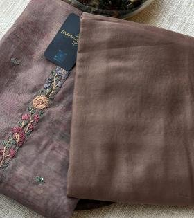 Earthy Chanderi Silk Suit - Jet Black