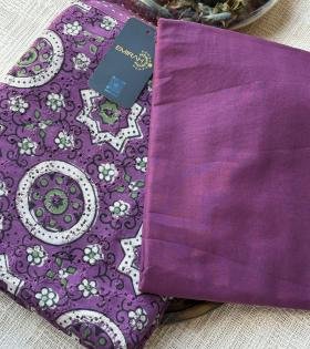 Intricately Designed Cotton Suit Set - Royal Blue