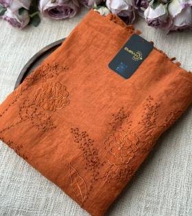 Elegant Mul Chanderi Suit - Ruby Red