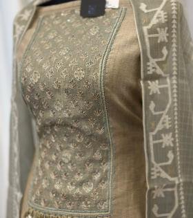 Elegant Chanderi Jamdani Weave Suit - Rose Pink