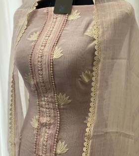  Mul Chanderi with Scalloped Lace - Royal Blue