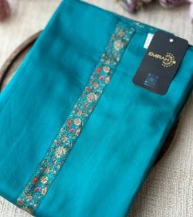 Teal Bloom Jam Cotton Suit - Silver