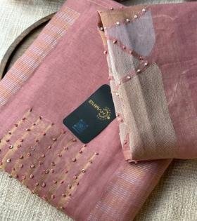 Jamdani Grace Chanderi Suit - Ruby Red