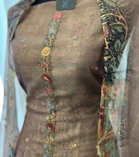 Rustic Elegance Chanderi Suit - Rose Pink