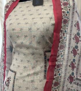 Semi linen suit - Ruby Red