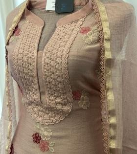 Mul Chanderi Suit Set - Ruby Red