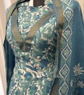  Printed Cotton Suit Set - Ruby Red