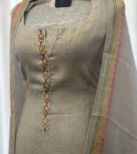 Semi linen suit set - Rose Pink