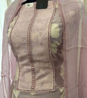 Mul chanderi suit set - Ruby Red