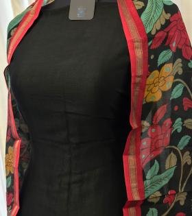 Maheswari Silk Suit set - Ruby Red
