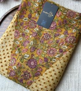 Elegant Floral Chanderi Suit Set - Rose Pink