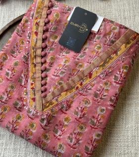 Timeless Chanderi Silk Elegance - Ruby Red