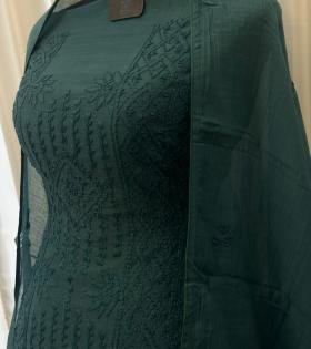 Whispered Elegance Mul Chanderi - Royal Blue