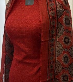 Elegant Ajrakh Kota Suit Set - Jet Black