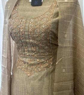 Chanderi with Jamdani Weaving  - Mixed Colors