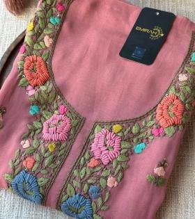 Georgette Embroidered Suit  - Rose Pink