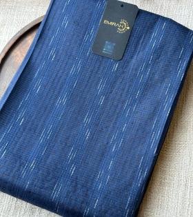 Navy Blue Tussar Silk Suit - Royal Blue