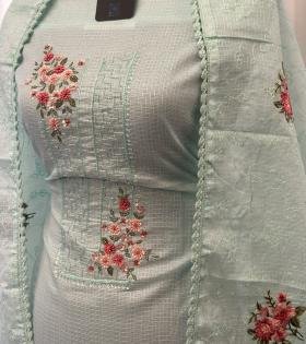 Kota Silk Embroidered Salwar Suit - Mixed Colors