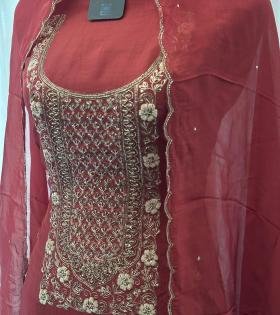 Organza Embroidered Salwar Suit  - Mixed Colors