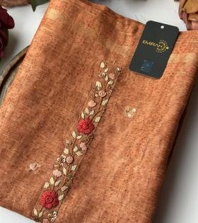 Rust Copper Chanderi Suit  - Mixed Colors