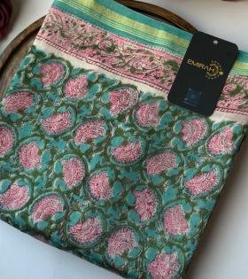 Chanderi Suit with Floral Print - Mixed Colors
