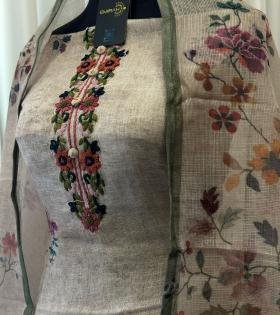 Semi Linen Unstiched Salwar Suit - Mixed Colors