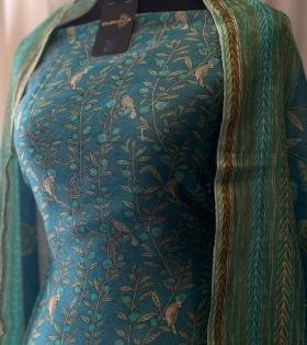 Maheswari Silk Unstitched Suit - Mixed Colors