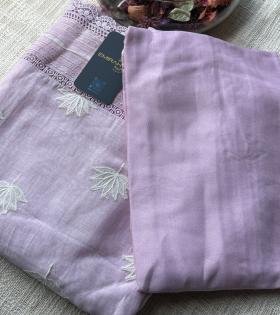 Pastel pink mul chanderi suit - Mixed Colors