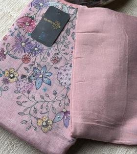 Elegant Semi-Linen Salwar Suit - Royal Blue