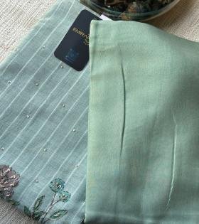 Kota Chanderi Unstitched Suit - Royal Blue