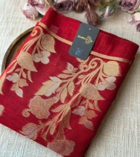 Artistic Jamdani Chanderi Silk S - Royal Blue