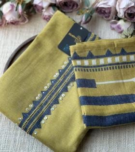 Minimalist Chanderi Elegance  - Ruby Red